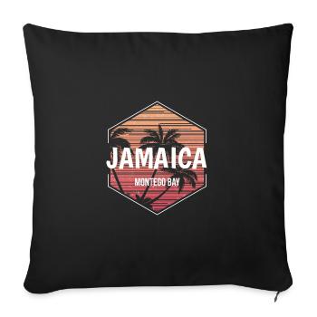 Montego Bay Jamaica Beach Vacation Souvenir - Sofa pillowcase 17,3'' x 17,3'' (45 x 45 cm) - black - Front