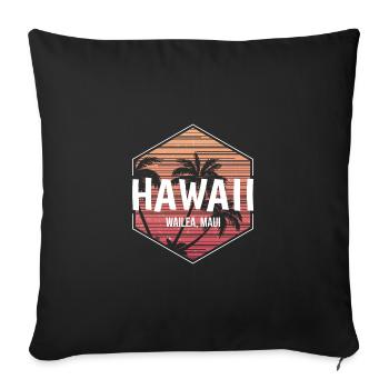 Wailea Maui Beach Vacation Souvenir - Sofa pillowcase 17,3'' x 17,3'' (45 x 45 cm) - black - Front