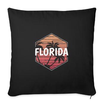 Florida Beach Vacation Souvenir - Sofa pillowcase 17,3'' x 17,3'' (45 x 45 cm) - black - Front