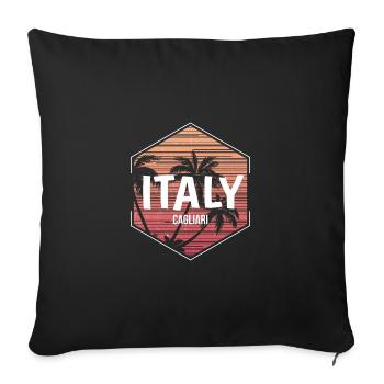 Cagliari Beach Vacation Souvenir - Sofa pillowcase 17,3'' x 17,3'' (45 x 45 cm) - black - Front