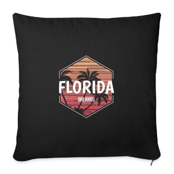 Souvenir de vacances à Orlando en Floride - Housse de coussin décorative 45 x 45 cm - noir - Devant