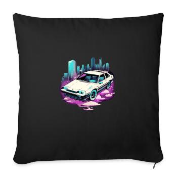 Voiture flèche d'argent - Housse de coussin décorative 45 x 45 cm - noir - Devant