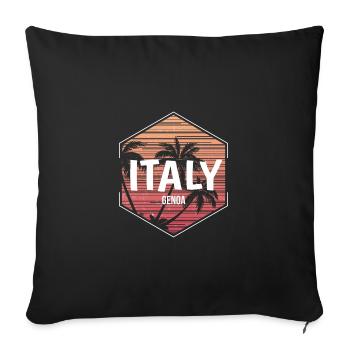 Genoa Beach Vacation Souvenir - Sofa pillowcase 17,3'' x 17,3'' (45 x 45 cm) - black - Front
