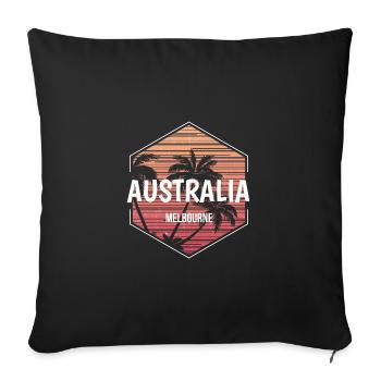 Melbourne Australia Beach Vacation Souvenir - Sofa pillowcase 17,3'' x 17,3'' (45 x 45 cm) - black - Front