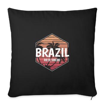 Rio Brazil Beach Vacation Souvenir - Sofa pillowcase 17,3'' x 17,3'' (45 x 45 cm) - black - Front