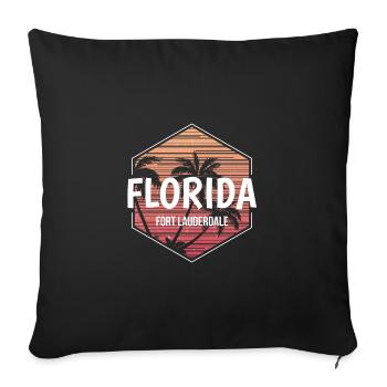 Fort Lauderdale Beach Vacation Souvenir - Sofa pillowcase 17,3'' x 17,3'' (45 x 45 cm) - black - Front
