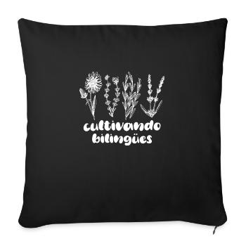 Maestra Wild Flowers Cultivando Bilingues Spanish - Sofa pillowcase 17,3'' x 17,3'' (45 x 45 cm) - black - Front