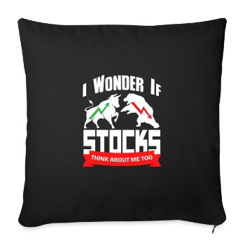 I Wonder If Stocks Think About Me Too Day Trader - Sofa pillowcase 17,3'' x 17,3'' (45 x 45 cm) - black - Front