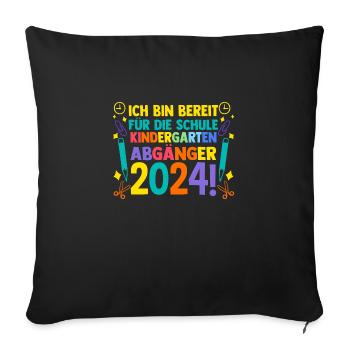10 Klasse Schulkind Schulanfang Kindergarten Kita - Sofakissenbezug 45 x 45 cm - Schwarz - Vorne