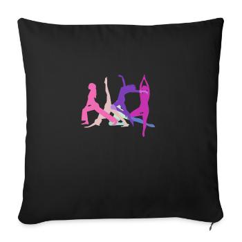 tournoi, yoga, sports, exercices, danse, gymnastique - Housse de coussin décorative 45 x 45 cm - noir - Devant
