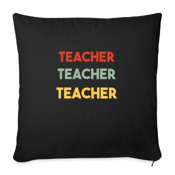Teacher Retro Style - Sofa pillowcase 17,3'' x 17,3'' (45 x 45 cm) - black - Front