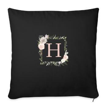 H Monogram Eucalyptus Boho - Sofa pillowcase 17,3'' x 17,3'' (45 x 45 cm) - black - Front
