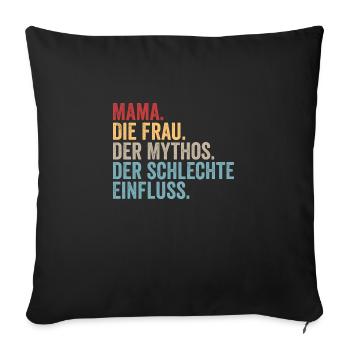 Mom Mom - Sofa pillowcase 17,3'' x 17,3'' (45 x 45 cm) - black - Front