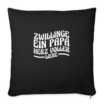 Dad of twins - Sofa pillowcase 17,3'' x 17,3'' (45 x 45 cm) - black - Front