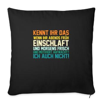 Motivation des lève-tard paresseux - Housse de coussin décorative 45 x 45 cm - noir - Devant