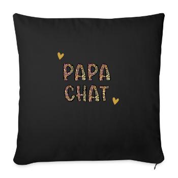 papa chat - Housse de coussin décorative 45 x 45 cm - noir - Devant