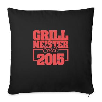 grillen 2015 - Sofakissenbezug 45 x 45 cm - Schwarz - Vorne