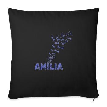 Voile Amilia - Housse de coussin décorative 45 x 45 cm - noir - Devant