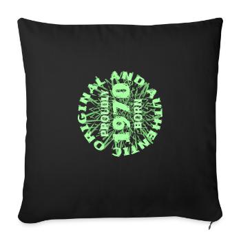 Anniversaire 1970 - Housse de coussin décorative 45 x 45 cm - noir - Devant
