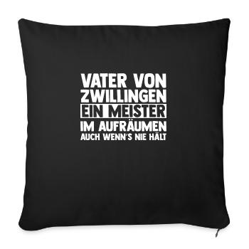 Dad of twins - Sofa pillowcase 17,3'' x 17,3'' (45 x 45 cm) - black - Front