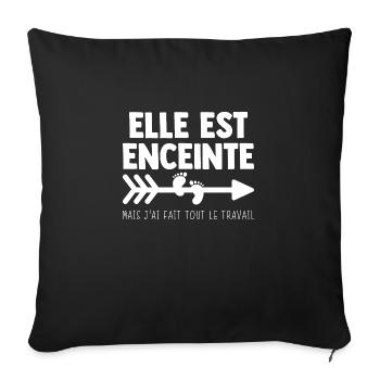 Nouveau Bientôt Papa Futur Père Annonce Grossesse - Housse de coussin décorative 45 x 45 cm - noir - Devant