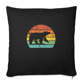 Bear retro sunset grunge - Sofa pillowcase 17,3'' x 17,3'' (45 x 45 cm) - black - Front
