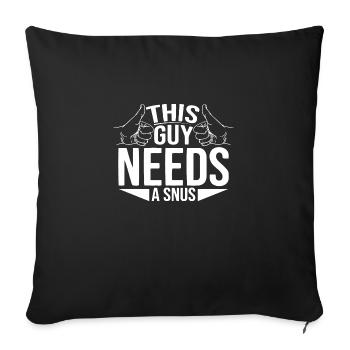 Snus smoke-free non-smoking nicotine anti-smoker - Sofa pillowcase 17,3'' x 17,3'' (45 x 45 cm) - black - Front