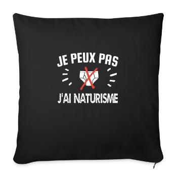 je peux pas j'ai naturisme - Housse de coussin décorative 45 x 45 cm - noir - Devant