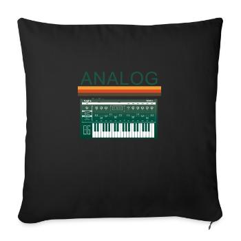 Vintage analog synthesizer - Sofa pillowcase 17,3'' x 17,3'' (45 x 45 cm) - black - Front
