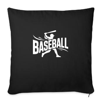 Baseball - Logo sportif cool - Housse de coussin décorative 45 x 45 cm - noir - Devant