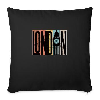 Ville de Londre - Sofa pillowcase 17,3'' x 17,3'' (45 x 45 cm) - black - Front