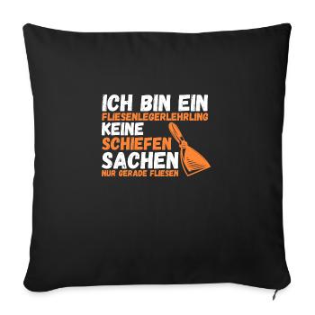 Tile Laying Training Apprentice Auzbi Tile Laying - Sofa pillowcase 17,3'' x 17,3'' (45 x 45 cm) - black - Front