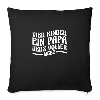 Dad of 4 children - Sofa pillowcase 17,3'' x 17,3'' (45 x 45 cm) - black - Front