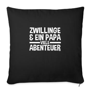 Dad of twins - Sofa pillowcase 17,3'' x 17,3'' (45 x 45 cm) - black - Front