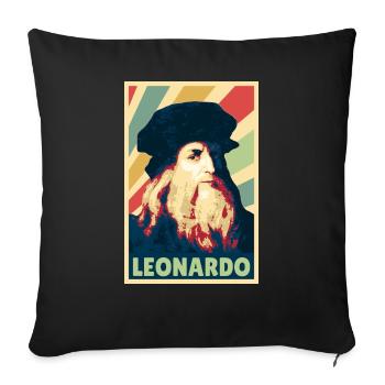Leonardo Da Vinci Vintage Colors - Sofa pillowcase 17,3'' x 17,3'' (45 x 45 cm) - black - Front