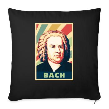 Johann Sebastian Bach Vintage Colors - Sofa pillowcase 17,3'' x 17,3'' (45 x 45 cm) - black - Front