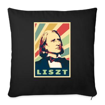 Franz Liszt Colores vintage - Housse de coussin décorative 45 x 45 cm - noir - Devant