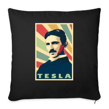 Nikola Tesla - Sofa pillowcase 17,3'' x 17,3'' (45 x 45 cm) - black - Front