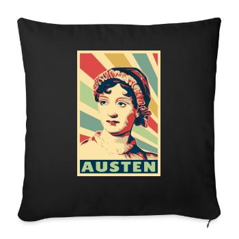 Jane Austen Colores vintage - Housse de coussin décorative 45 x 45 cm - noir - Devant