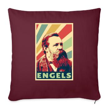 Friedrich Engels Vintage Farben - Sofakissenbezug 45 x 45 cm - Burgunderrot - Vorne