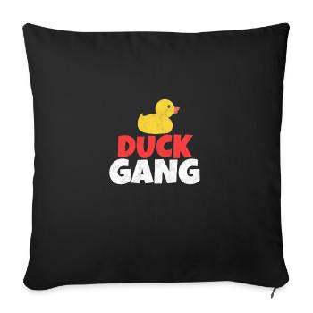 Cadeau drôle de pain de canard de canard de canard jaune - Housse de coussin décorative 45 x 45 cm - noir - Devant