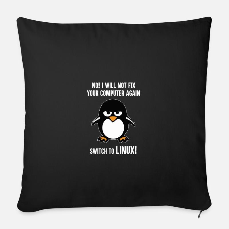 Programmieren Informatik Geschenk · Linux - Sofakissenbezug 45 x 45 cm - Schwarz