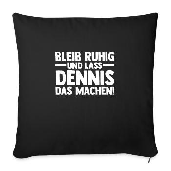 Prénom Dennis - Housse de coussin décorative 45 x 45 cm - noir - Devant
