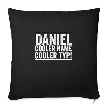 Prénom Daniel - Housse de coussin décorative 45 x 45 cm - noir - Devant