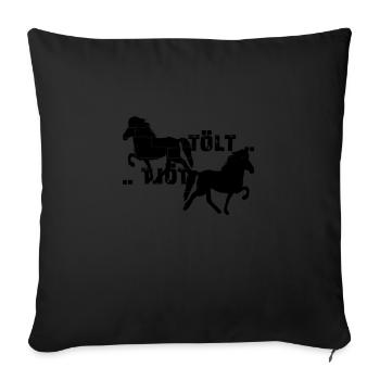 Icelandic Horse: Icelandic Horse Horse Pony Merch - Sofa pillowcase 17,3'' x 17,3'' (45 x 45 cm) - black - Front