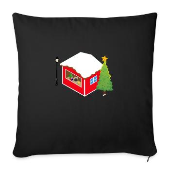 Christmas market booth - Sofa pillowcase 17,3'' x 17,3'' (45 x 45 cm) - black - Front