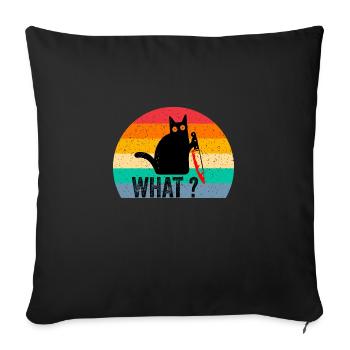 Murder Cat What? Lovers Cat Retro - Sofa pillowcase 17,3'' x 17,3'' (45 x 45 cm) - black - Front