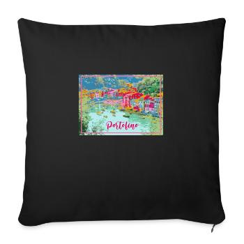 portofino,italy,port,sea,landscape,italy - Sofa pillowcase 17,3'' x 17,3'' (45 x 45 cm) - black - Front