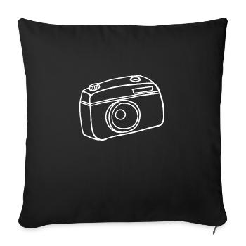 Camera Hand Drawn - Sofa pillowcase 17,3'' x 17,3'' (45 x 45 cm) - black - Front