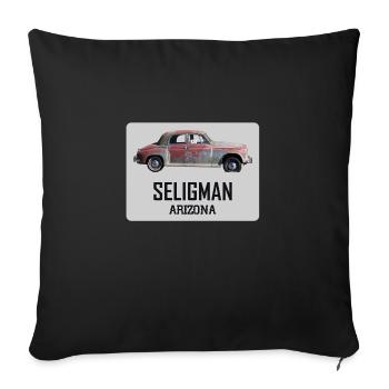 Old car in Seligman in Arizona, US Road 66 - Sofa pillowcase 17,3'' x 17,3'' (45 x 45 cm) - black - Front